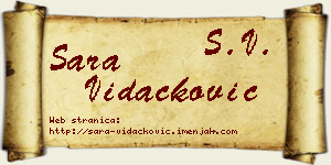 Sara Vidačković vizit kartica